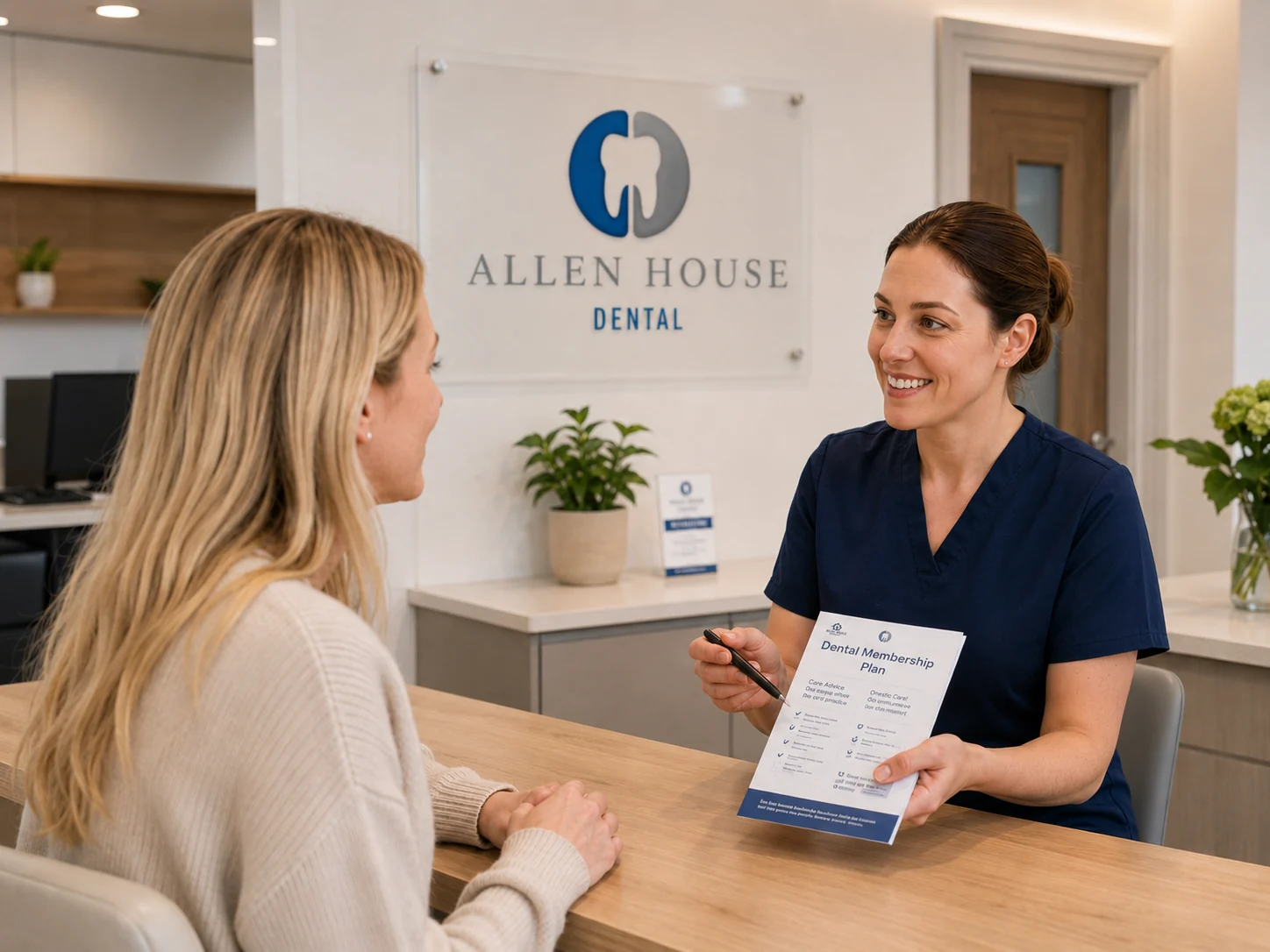 Reception area at Allen House dental Crewe